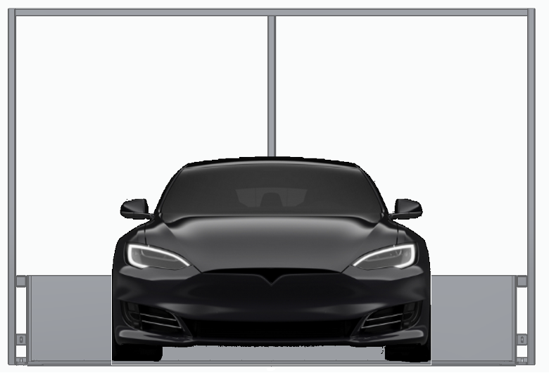 EV in charging container